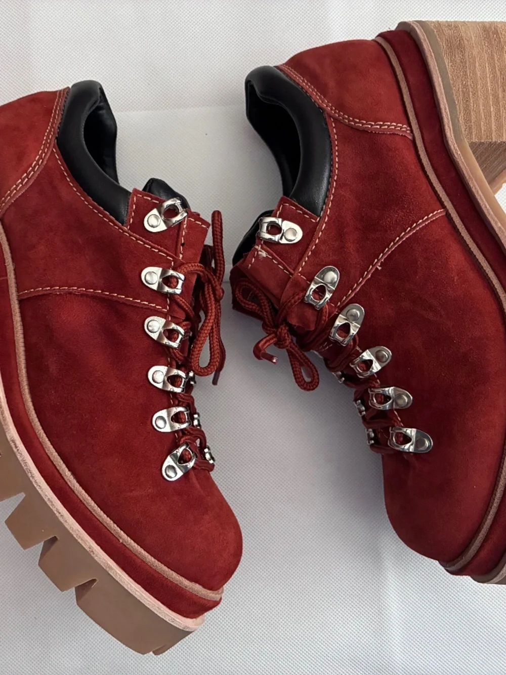 Jeffrey Campbell Terra Cotta Suede Hiker Platforms — NIB — Size 10